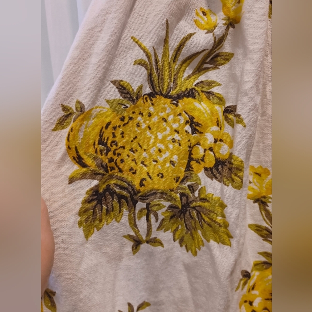 Tahari Linen Pineapple Print Strapless Dress - Picture 4 of 7